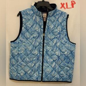 Cynthia Steffe Blue Floral Quilted Vest